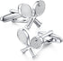 HONEY BEAR Tennis Racquet Silver Sport Cufflinks for Mens Shirt Wedding Gift...