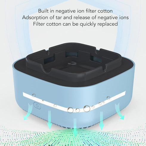 EVGATSAUTO Smokeless Ashtray, Multifunctional Portable Negative Ion Air Freshener for Business (Blue) (EVGATSAUTOamviyu9n62-12)...