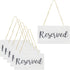 Darware Hanging Wooden Reserved Signs (6-Pack, White); Rustic Style Wood Signs for Weddings, Special Events, and Functions...