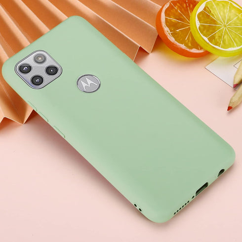 for Motorola One 5G Ace Case, Liquid Silicone Gel Rubber Shockproof Slim Phone Case Bumper Cover Full Body Protection Designed for Women Men -Gree...