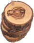 Holy Land Market Hand Carved Olive Wood Coaster Set of 5 Plus Base - Natural Wooden Coasters, 3.5 Inches Each...