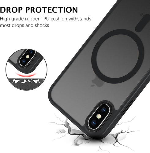 Telaso iPhone X Case, iPhone Xs Phone Case Compatible with Magsafe Wireless Charging Translucent Matte Back Slim Shockproof Anti-Scratch Anti-Yell...