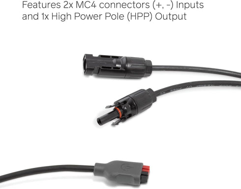 BioLite, Solar MC4 to HPP Adapter Cord, 15” for Solar Compatibility, Works with BaseCharge Power Stations...