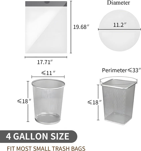 Drawstring 4 Gallon Trash Bags, Individual Trash Bags, Unscented Small Garbage Bags 4 Gallon, Thickened Separated Trash Can Liners for Bathroom Re...