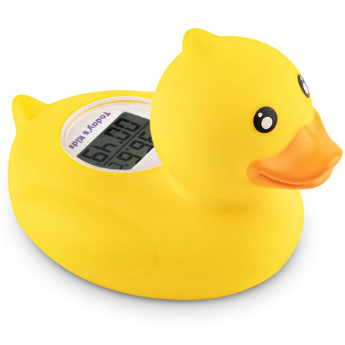 Duck Baby Bath Thermometer & Clock - Fahrenheit & Celsius Baby Bath Thermometer, Baby Thermometer for Baby Essentials - Room & Water Thermometer -...