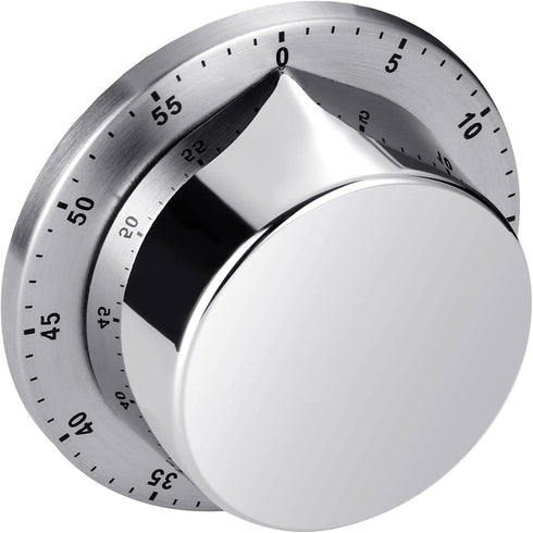 Kitchen Timer, Chef Cooking Timer Clock with Loud Alarm, No Batteries Required, 100% Mechanical - Magnetic Backing, Exquisite Stainless Steel Body...