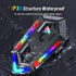 Motorcycle Helmet Bluetooth Headset, Cool RGB Dazzling Lights Motorbike Helmet Speaker Double Noise Cancellation Intercom Communication Systems wi...