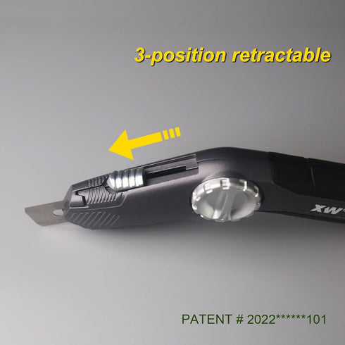 XW Retractable Carpet Knife with Twist-lock Design, Heavy Duty Zinc Alloy Knife with Blade Storage, Extra 5 Blades Included....