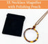 MAGDEPO 3X Pendant Magnifying Glass Necklace Magnifier Transparent Tortoiseshell Pattern Rim 1.5" Lens with Card Magnifiers for Reading Small Text...