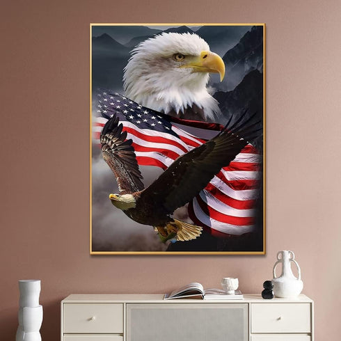 BOMUVI Paint by Numbers for Adults Beginner Paint by Numbers for Adults Eagle Paint by Number Kits Acrylic Painting Ameriacan Flag Paint by Number...