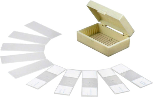 AmScope PB10 10 PC Prepared and Blank Microscope Glass Slides...