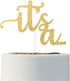 ALISSAR Glitter Double Sided Gold Gender Reveal Cake Topper, It's a Cake Topper for Boy or Girl Baby Reveal Party Decorations(Double Sided Gold)...