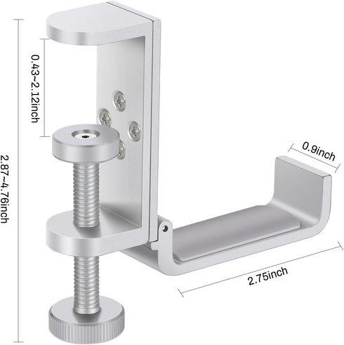 all aluminum foldable headphone holder for desk, headphone hook for desk,backpack hook for desk,space save universal headphone stand for gaming PC...
