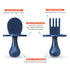 Grabease Baby Led Weaning Supplies - BPA-Free & Phthalate-Free Baby Spoons for Self Feeding - Toddler Fork & Spoon Set, Navy - Toddler Feeding Sup...