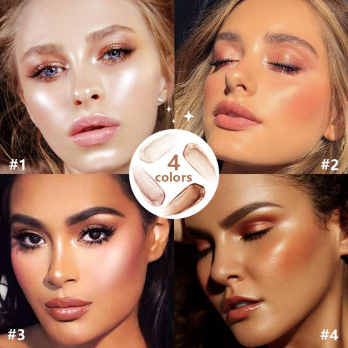 Liquid Highlighter, Contour Stick Makeup Highlighter for Face, Lightweight Glotion, Waterproof Luminous Lotion, Silky Smooth Glitter Highlighter M...
