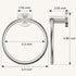 FORIOUS Brushed Nickel Towel Ring, SUS304 Stainless Steel Hand Towel Holder for Bathroom Wall Mounted, Modern Towel Hanger, Towel Rack Round, Ring...