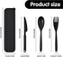 Reusable Utensil Set with Case, 2 Sets Large Portable Plastic Spoons Fork Knife Camping Utensils Silverware for Lunch Box Accessories for Kids Adu...