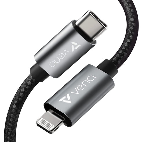 FosPower Vena USB C to Lightning Cable - 10FT, (Apple MFI Certified) 18W Fast Charge Nylon Braided Apple Charger Compatible with iPhone 14/13/12/1...