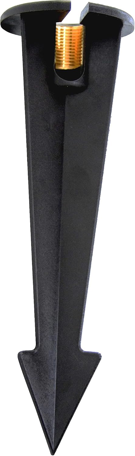 9 Inch In Ground Stake with Solid Brass 0.5 Inch NPT Thread and Side Wireway for Easy Installation, Outdoor Lights Garden Stakes for Landscape Lig...