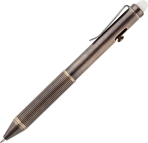 SMOOTHERPRO Erasable Solid Brass Bolt Action Pen Compatible with Pilot FriXion Refill Durable Pen Clip for EDC Pocket Business Collection Retro Bl...