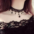 GRAEEN Black Lace Necklaces Gothic Lace Choker Crystal Pendant Halloween Cosplay Party Diamond Necklace Jewelry for Women...