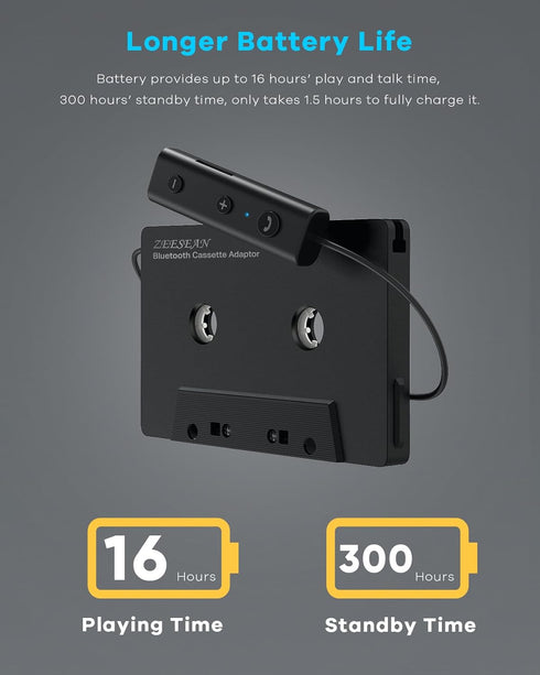 Car Bluetooth 5.1 Cassette Adapter Support TF Card, Wireless Cassette Aux Adapter, Car Audio Bluetooth Receiver, Tape Player Adapter for Vehicle...