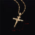 24K Gold Jesus Cross Necklace Religion Crucifix INRI Pendant Jewelry...