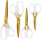 Acrylic Scissors, Ultra-Sharp Titanium Coated Blades and Ergonomic Clear Handle, Four Different Size All Purpose Scissors, Modern Design for Craft...