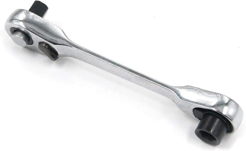 Geesatis 1/4 Inch Mini Double Headed Ratchet Wrench 72 Tooth Drive Socket and Screwdriver Bit Ratchet Set Rotator 5 Degrees Quick Install Release ...
