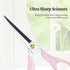 Multipurpose Stylish Pink Scissors, Stainless Steel Scissors with Acrylic Handle Stationery Paper Cutting Tool for Office, Home, School (Pink)...