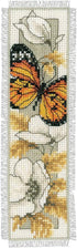 Vervaco Cross Stitch Bookmark Kit Butterfly on Flowers IV 2.4" x 8"...