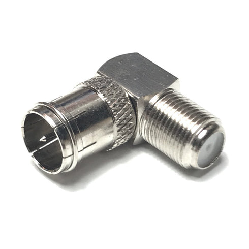 CESS Right Angle Coax F-Jack to F-Quick Push On Plug, Male/Female Adapter - Support Comcast, Time Warner, Cox Communications, Charter Communicatio...