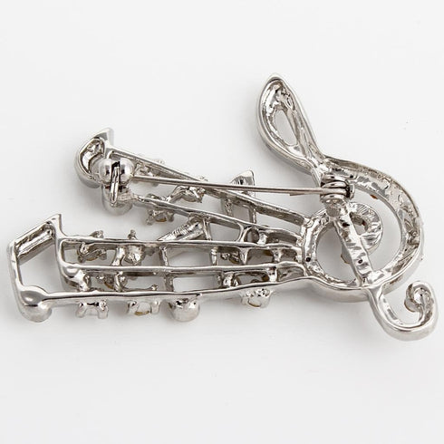EVER FAITH Clear Austrian Crystal Elegant Musical Note Brooch...
