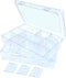 2Pack 12 Grids Craft Organizers and Storage Bead Organizer Tackle Box Organizer with Adjustable Divider, Plastic, Clear...