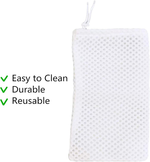 Filter Socks 4 Inch Opening by 7.1 Inch Long, 3D Honeycomb Design Filter Bags, Small Filter Media Bag, Drawstring Aquarium Filter Sock (4" x 7.1"?...