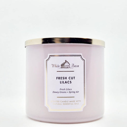 Bath and Body Works, White Barn 3-Wick Candle w/Essential Oils - 14.5 oz - 2021 Core Scents! (Fresh Cut Lilacs)...