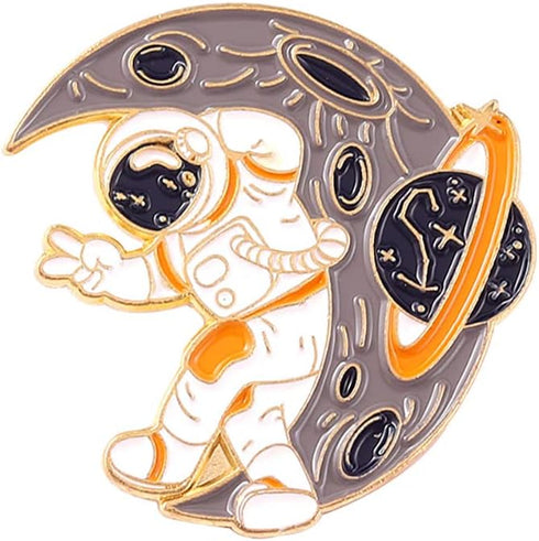 Enamel Lapel Pins Set Brooches Pin Badges Astronaut Brooch Pins for Backpacks Clothes Bags...