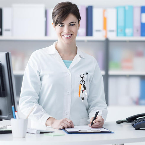 Nurse Pen Set, Include Tip Highlighter Permanent Marker Pen Retractable Ball Pen With Nursing Keychain Clip(Black)...