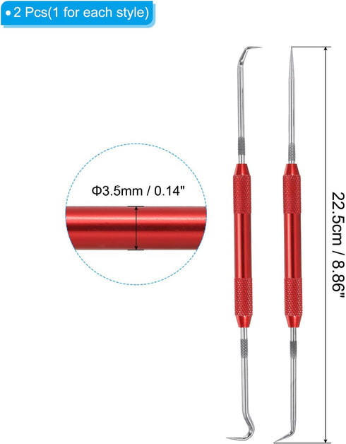 PATIKIL Hook and Pick Tool Set, Straight 90 Degree Tip 45 Degree Tip Full Hook Double Pointed Scriber for Removing Precision Oil Seal Gasket...
