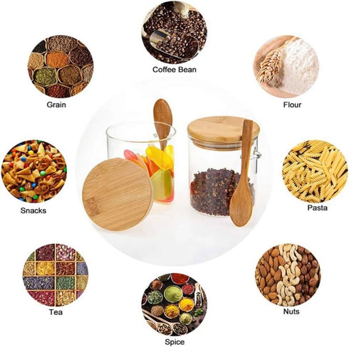 Kitchen Refrigerator Storage Containers Glass Spice Storage (2), transparent, WFC001...