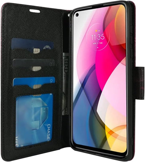 ZASE Moto G Stylus 5G Wallet Phone Case for Women Pouch PU Leather Flip Folio Cute Design Cover w/Kickstand ID Card Slot Wrist Strap Compatible wi...