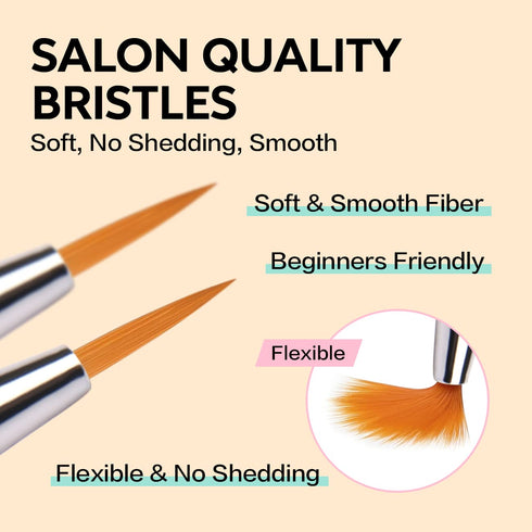 AIMEILI Nail Art Brushes Set Gel Polish Nail Art Design Pen Painting Tools, Dual-ended Nail Art Liner Brush Pen for Nail Gel Polish Painted Nail D...