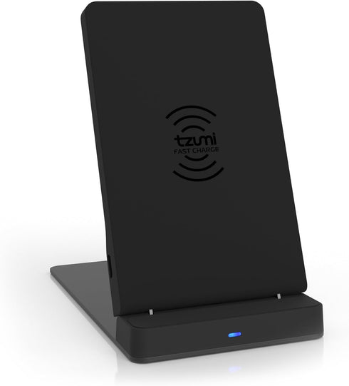 tzumi Multi-Angle Folding Desktop Wireless Charging Pad– Qi Fast Wireless Charger for iPhone X, iPhone 8 and 8+ and Android Qi Devices with Dual C...