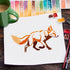 FINGERINSPIRE Running Fox Stencil for Painting 8.3x11.7inch Plastic PET Fox Pattern Drawing Template Hollowed Walking Fox Painting Stencil Decorat...