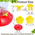 24 PCS Hummingbird Feeders Replacement Flowers with Cleaning Brush, Decorative Flower for Hummingbird Feeder, Red and Yellow Hummingbird Feeder Pa...