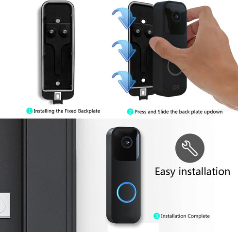 Blink Doorbell Backplate, Blink Doorbell Mount, Upgrade Metal Retainer Clip Blink Doorbell Backplate Replacement, Blink Doorbell Accessories, Blin...