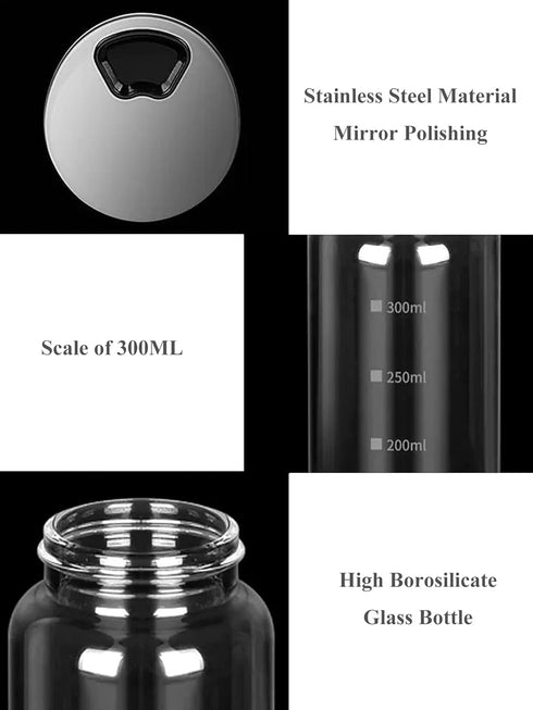 10 oz Salt and Pepper Shakers with Adjustable Outlet Holes Clear Glass Shaker Bottles Spice Seasoning Cans for Kitchen Decor Home Restaurant BBQ C...