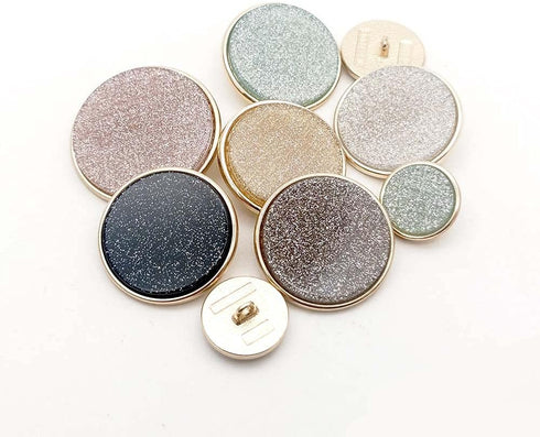5 PCS Metal Round Shank Button Many Sizes Special Sparkling Buttons for Clothes Bags Decor Sewing Crafts (Pink, 23mm)...