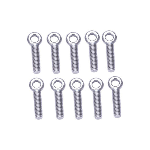 MroMax M6 x 25mm Machinery Shoulder Swing Lifting Eye Bolt, 10Pcs 304 Stainless Steel Metric Thread Lifting Eye Bolt for Home Renovation, Pipeline...