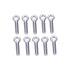 MroMax M6 x 25mm Machinery Shoulder Swing Lifting Eye Bolt, 10Pcs 304 Stainless Steel Metric Thread Lifting Eye Bolt for Home Renovation, Pipeline...